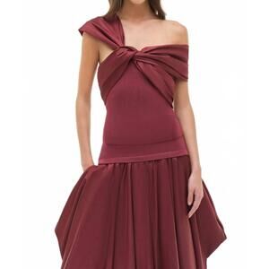 NEW SIMKHAI celiana off-shoulder top in cranberry